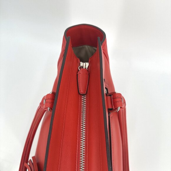 Coach Red Leather Large Tote Bag - Picture 7 of 9